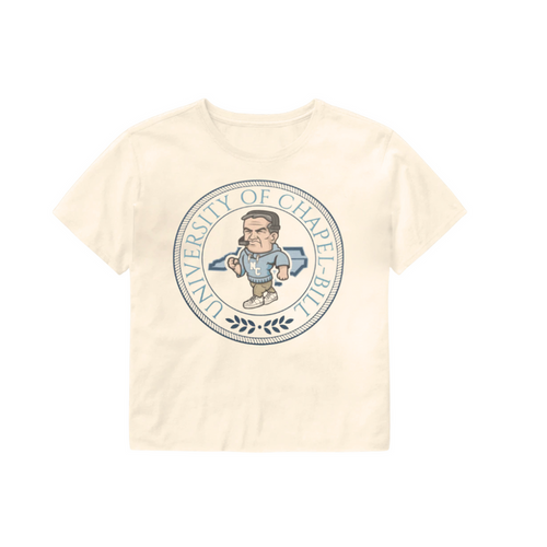 University of Chapel Bill Tan CROPPED T-Shirt by Fan Favorites - Main View - Fan Favorite