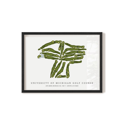 University of Michigan Golf Course | Golf Course Print | Black Frame