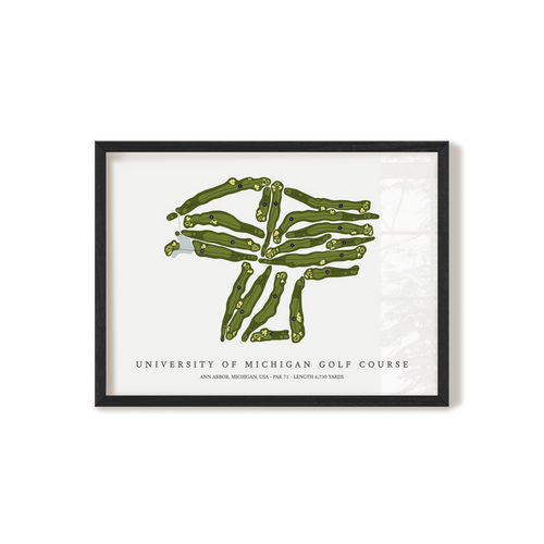 University of Michigan Golf Course | Golf Course Print | Black Frame