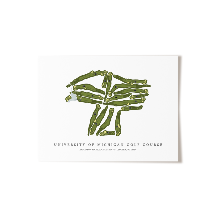 University of Michigan Golf Course | Golf Course Print | Unframed