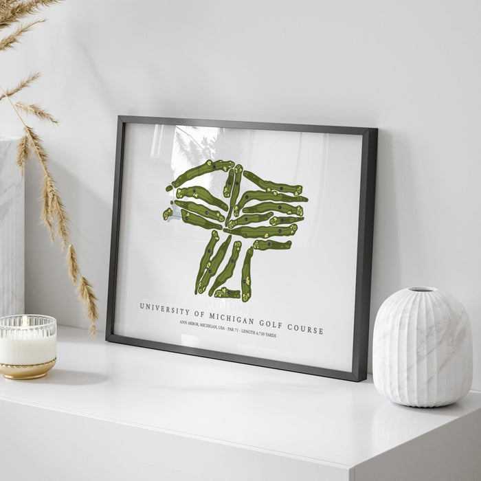 University of Michigan Golf Course | Golf Course Print | On Table