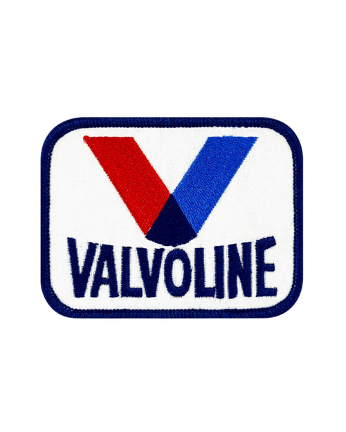 Valvoline twill embroidered heavyweight iron patch by We Big Moto sold by Le Monkey House