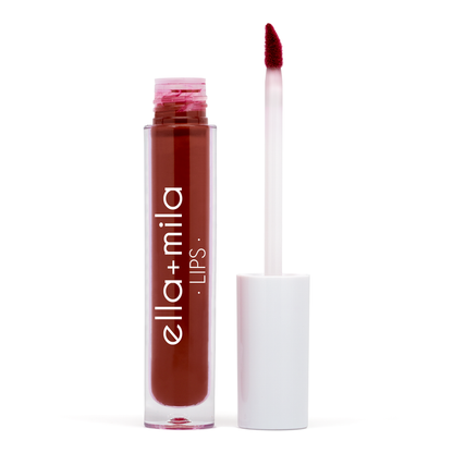 Vampy deep red liquid lipstick tube with applicator wand – ella+mila Lips
