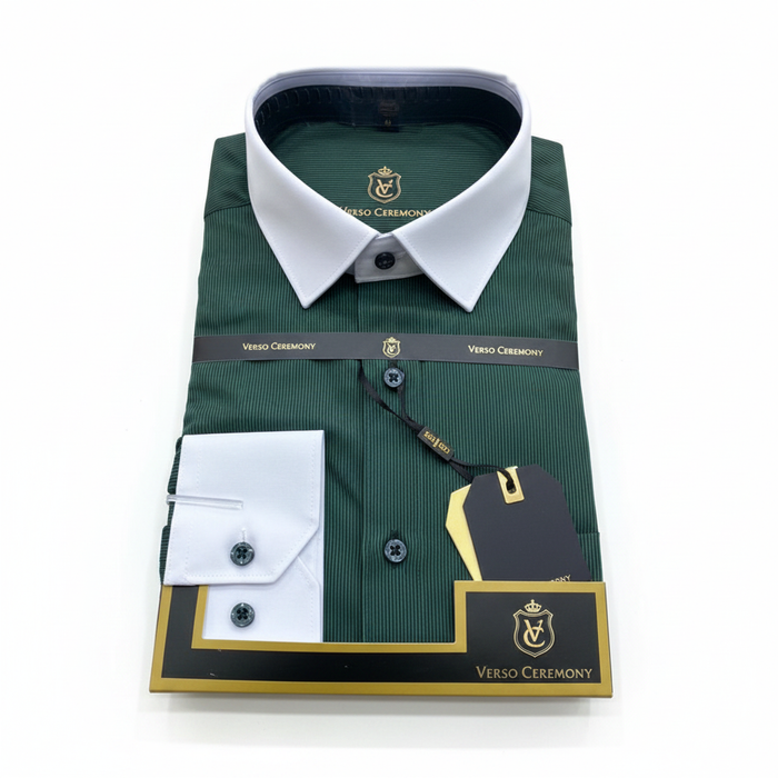 Verso Ceremony Dark Green Shirt - White Background