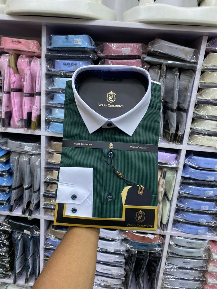 Verso Ceremony Men's Dress Shirt - Dark Green