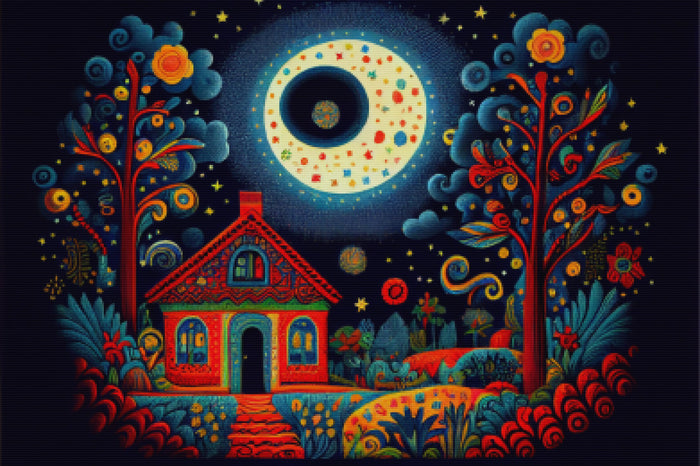 Vibrant Starry Night Folklore