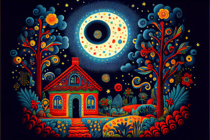 Vibrant Starry Night Folklore