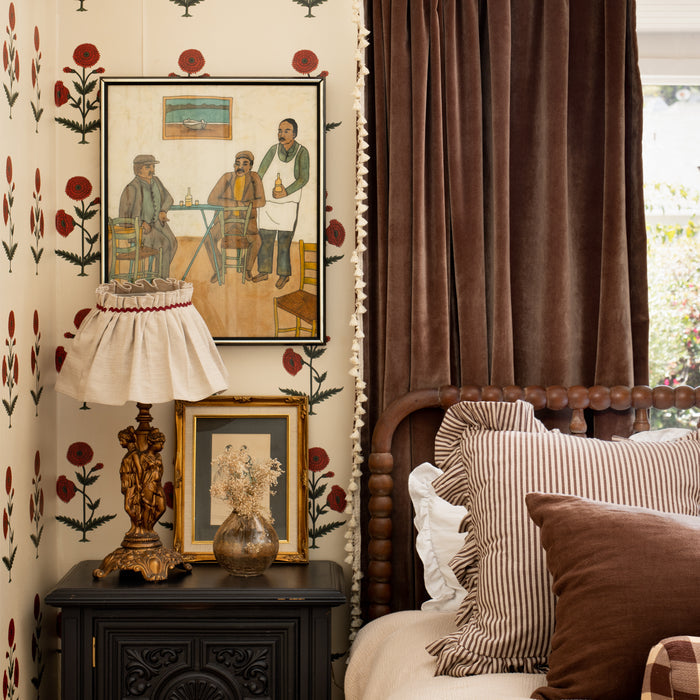 Cream fabric curtains in soft neutral tone, made-to-order with short lead times, high quality, manufactured in the USA