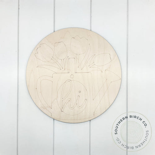 Watering Can Etched Round Blank