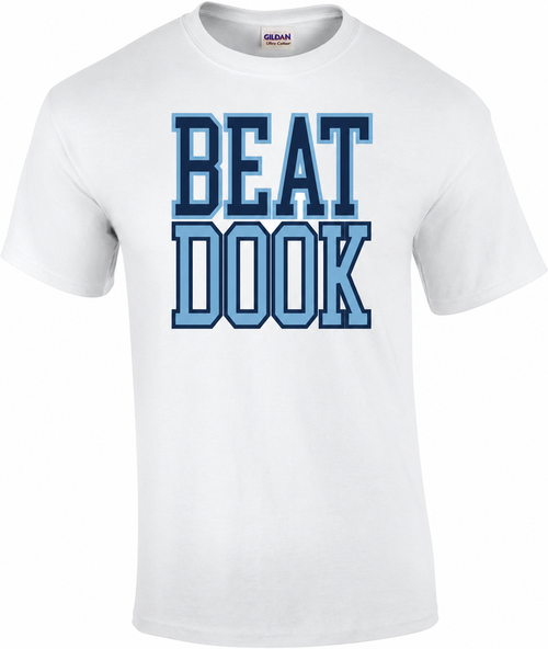 White Beat Dook T-Shirt for Carolina Fans - Main View - Shrunken Head