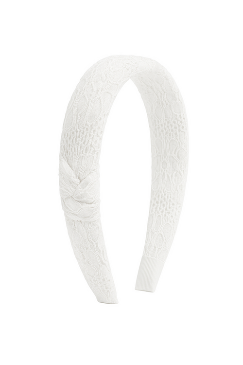 White Lace Headband - Main View - Ellison+Young