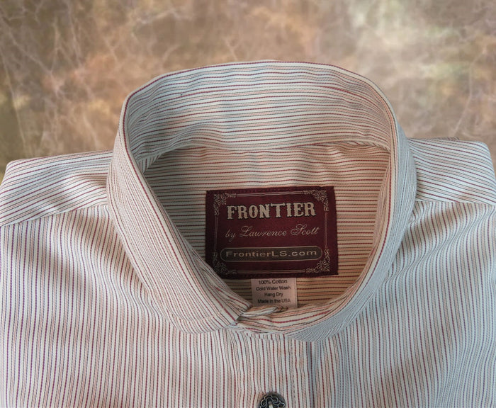 White with Burgundy Antique Stripe Men's Dakota Shirt