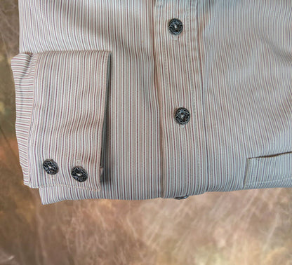 White with Burgundy Antique Stripe Men's Dakota Shirt