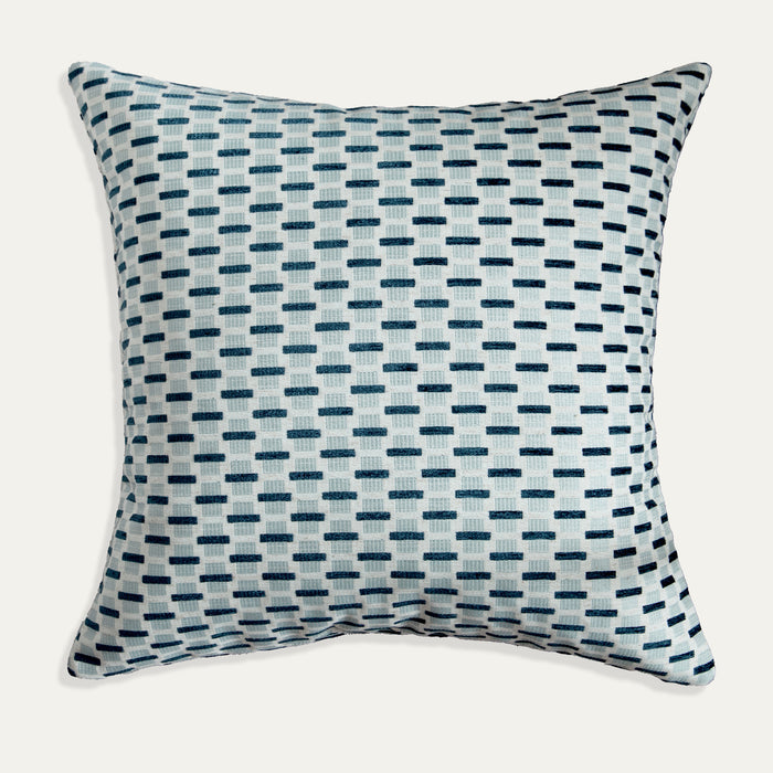 Willow Amalfi Chenille Jacquard Throw Pillow in blue and ivory made to order in the USA with short lead times