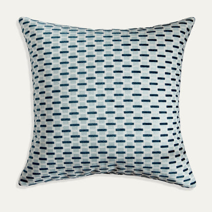 Willow Amalfi Chenille Jacquard Throw Pillow in blue and ivory made to order in the USA with short lead times