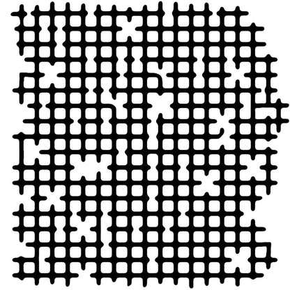 Woodware - 6 in x 6 in Stencil - Worn Mesh. Mask designed by Francoise Read. Create your own stylish backgrounds and decorations for your projects with this great worn mesh design which can be used in so many ways. Available at Embellish Away located in Bowmanville Ontario Canada.
