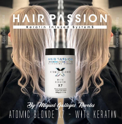 💢X7🟪 (VIOLET) ATOMIC BLONDE BLEACHING POWDER 1.1 lb/ 500 gr HAIR PASSION
