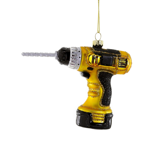 Yellow Cordless Drill Ornament