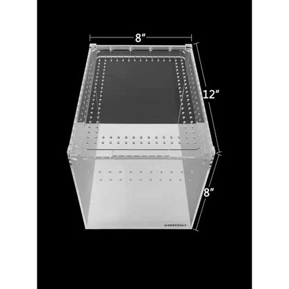 YKL28B HerpCult Acrylic Enclosure Large Clear Top 12"x8"x8" 3.3 Gallon:Jungle Bob's Reptile World