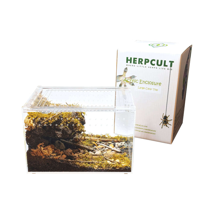 YKL28B HerpCult Acrylic Enclosure Large Clear Top 12"x8"x8" 3.3 Gallon:Jungle Bob's Reptile World