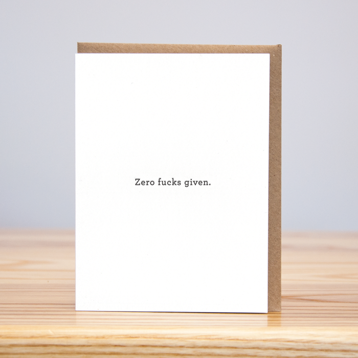 Zero Fucks Given Card